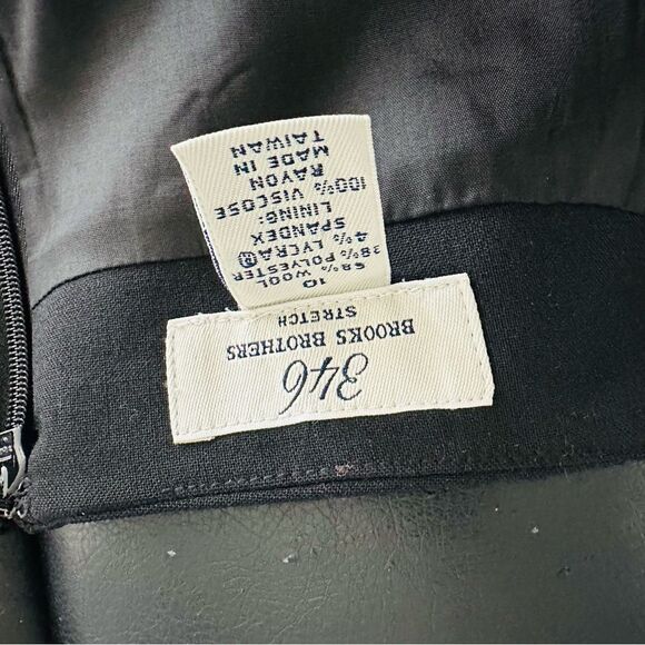 Brooks Brothers 346 Black Wool Blend Lined Pencil Skirt Size 10 - Picture 3 of 3